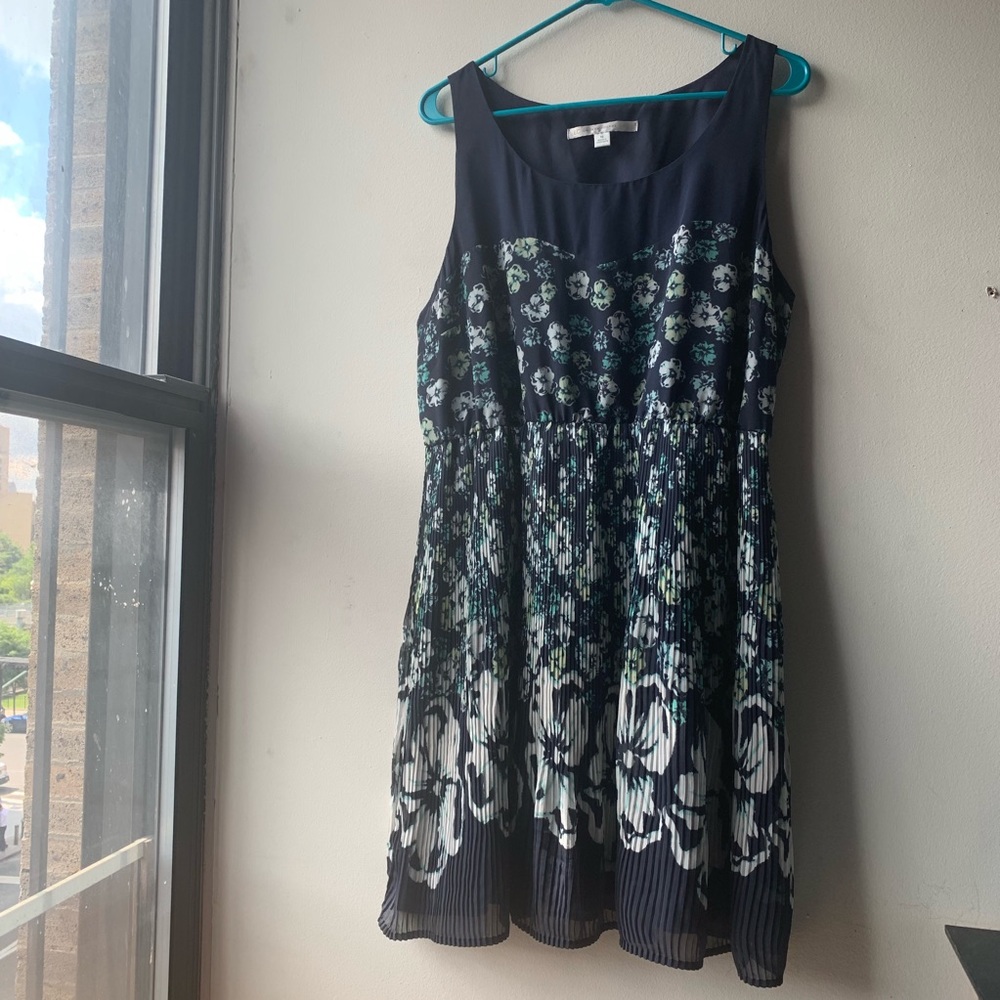 LC Lauren Conrad Floral Sleeveless Pleated Dress